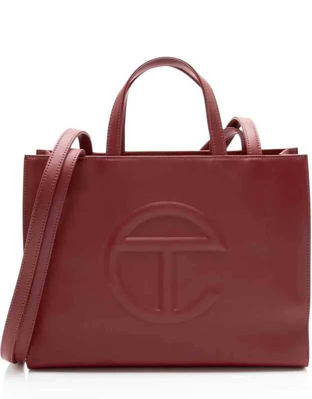 Faux Leather Medium Shopping Tote