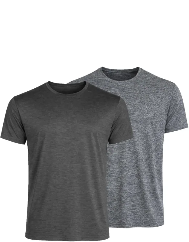 Kick Start Gear Short Sleeve Moisture-wicking Quick Dry Performance Crew Neck Tees - 2 Pack