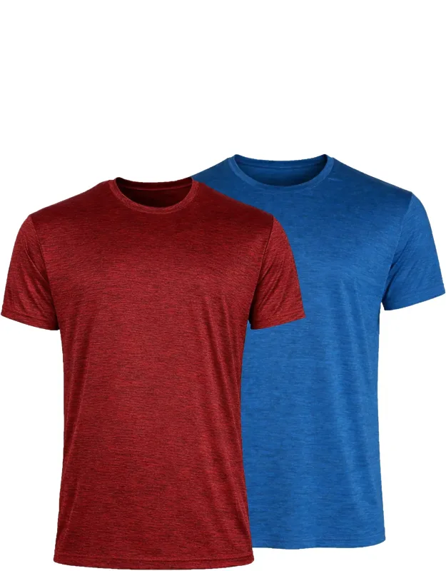 Kick Start Gear Short Sleeve Moisture-wicking Quick Dry Performance Crew Neck Tee-2 Pack