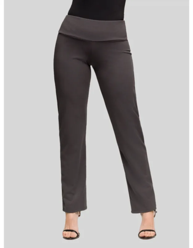 Petite Straight Leg Comfortable Stretch Elastic High Waist Dress Pants