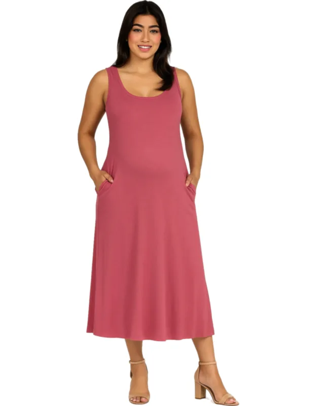 _maxi Dress With Practical Pockets And Soft Stretch Fabric_