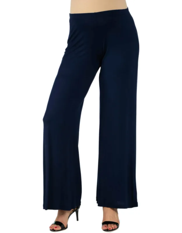 Maternity Elastic Waist Flared Leg Loose Fit Palazzo Pants