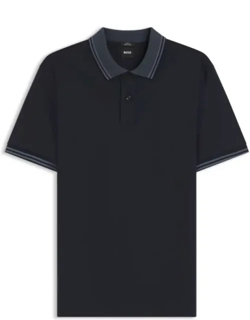 Stripe-trim Slim-fit Polo Shirt