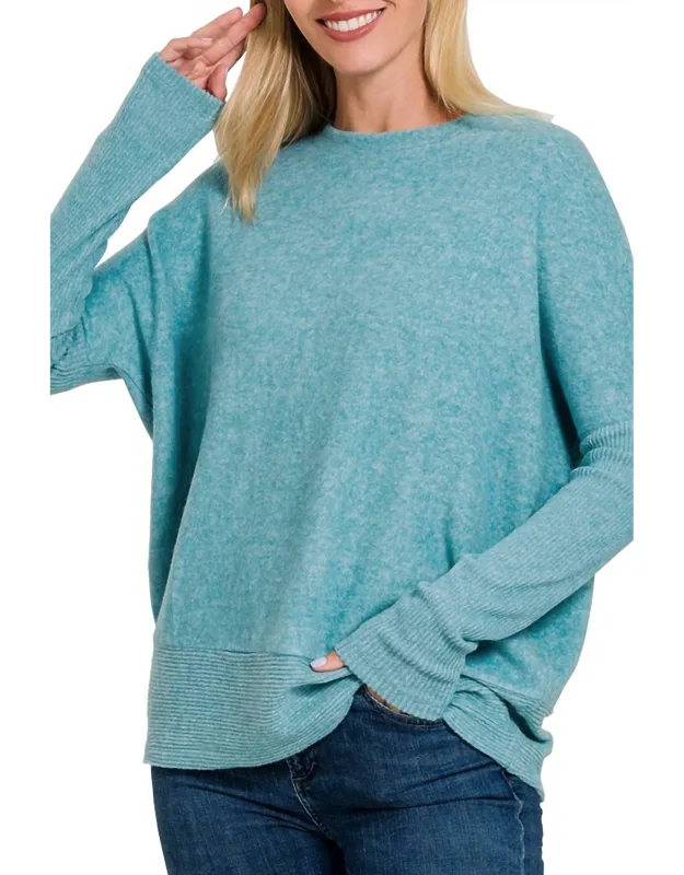 Soft Brushed Melange Dolman Sweater