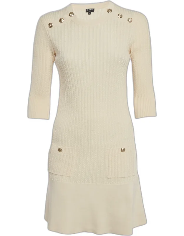 Rib Knit Crew Neck Mini Dress