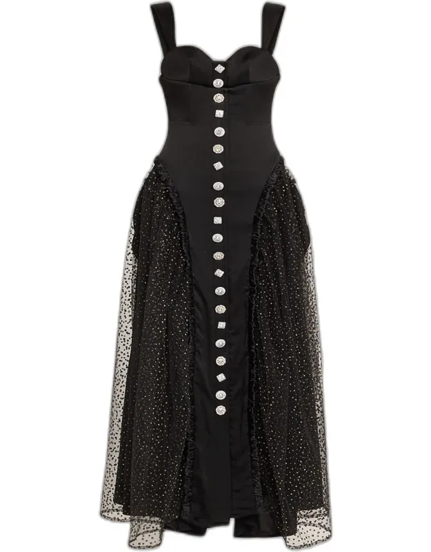 Soft Storm Ii Silk Bustier Maxi Dress