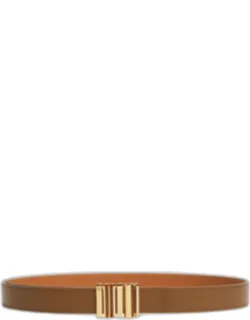 Graphic Buckle Leather Belt