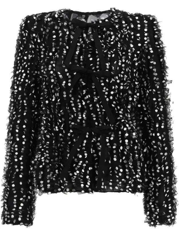 Polka Dot Embroidered Jacket