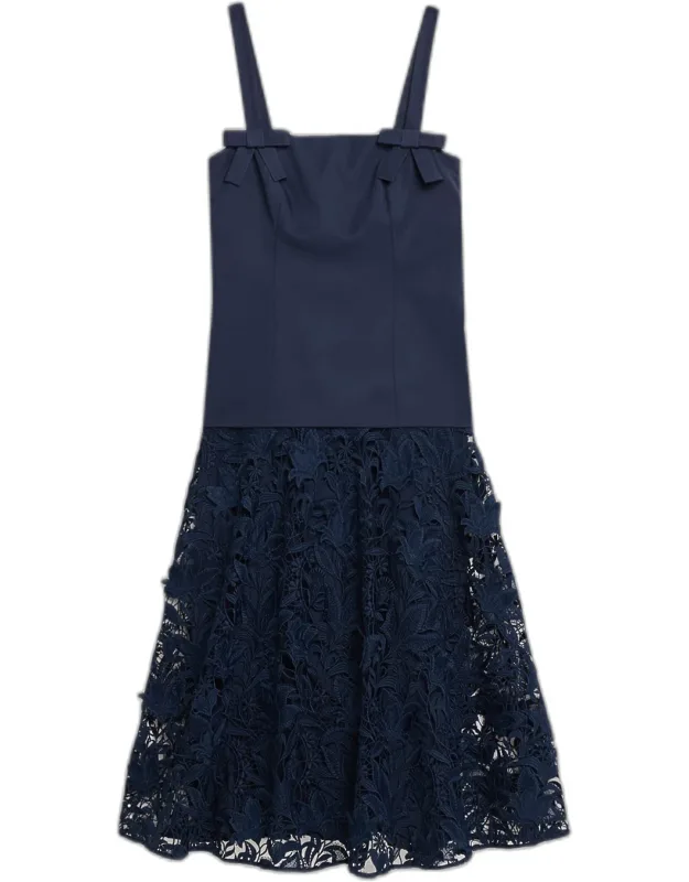 Lace-skirt Midi Dress