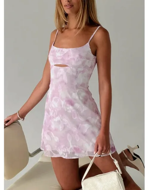 Mini Dress Floral With Cut-out Detail And Adjustable Straps