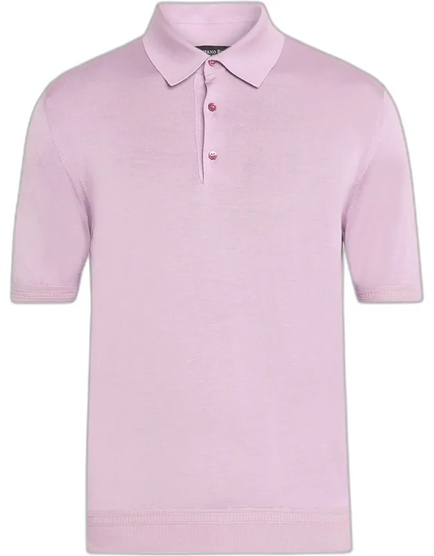 Silk Knit Polo Shirt