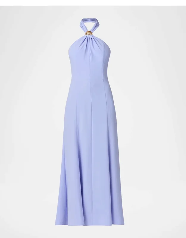 Crepe Halter Maxi Dress