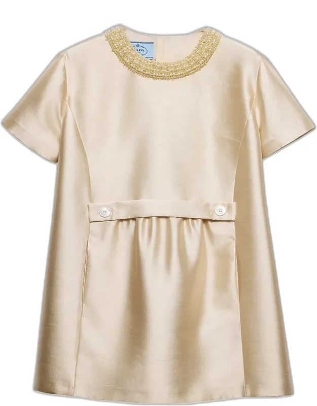 Beaded Gazar Silk Dress