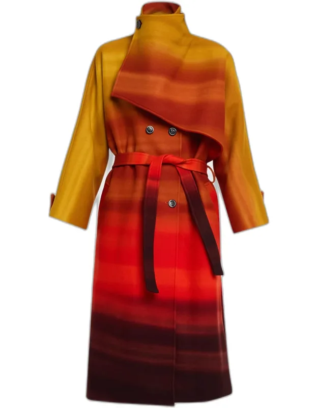 California Sunset New Wave Double-breasted Coat