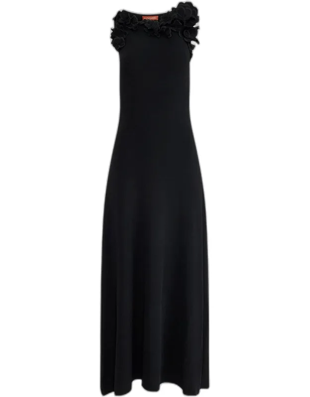 Floral Appliqué Maxi Dress