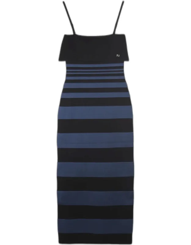 Striped Bandage Midi Dress