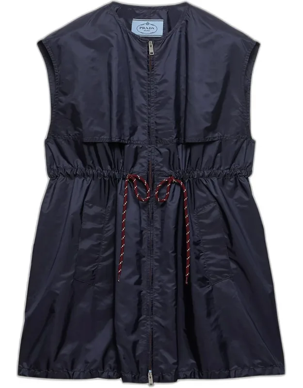 Sleeveless Drawstring Mini Dress