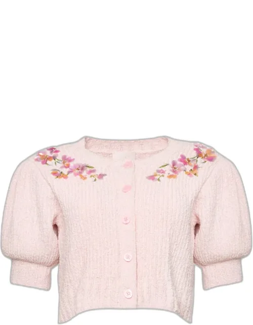 Trailing Flower Cropped Cardigan