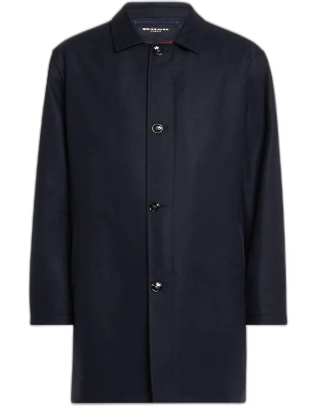 Cashmere Concealed-zip Car Coat