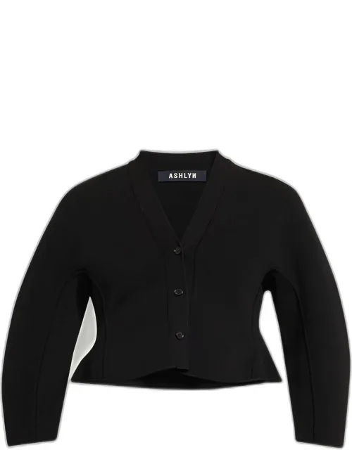 Cropped Fine Knit Cardigan