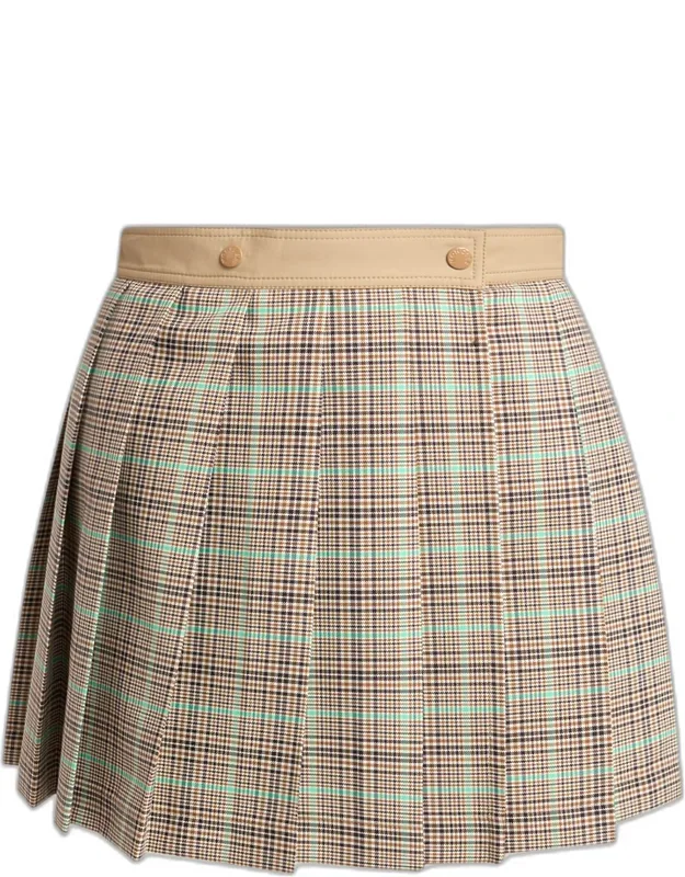 Pleated Plaid Mini Skirt