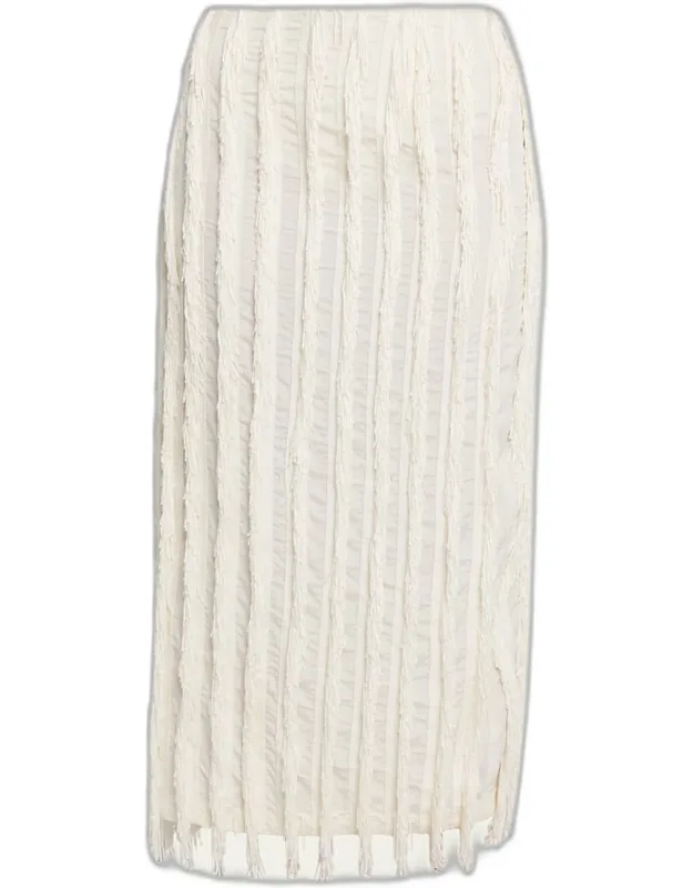 Merino Wool/silk Pleated Maxi Skirt
