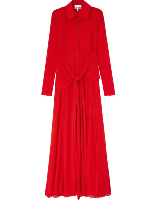 Buttoned Tie Maxi Dress