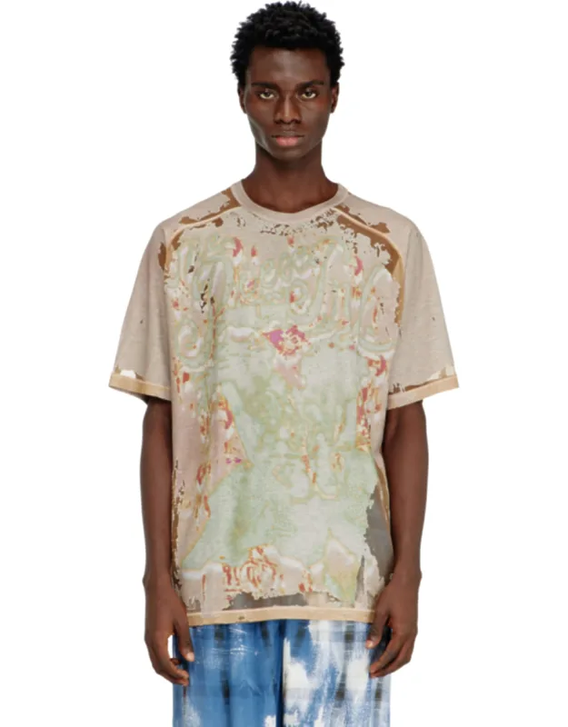 T-shirt In Printed Devoré Jersey