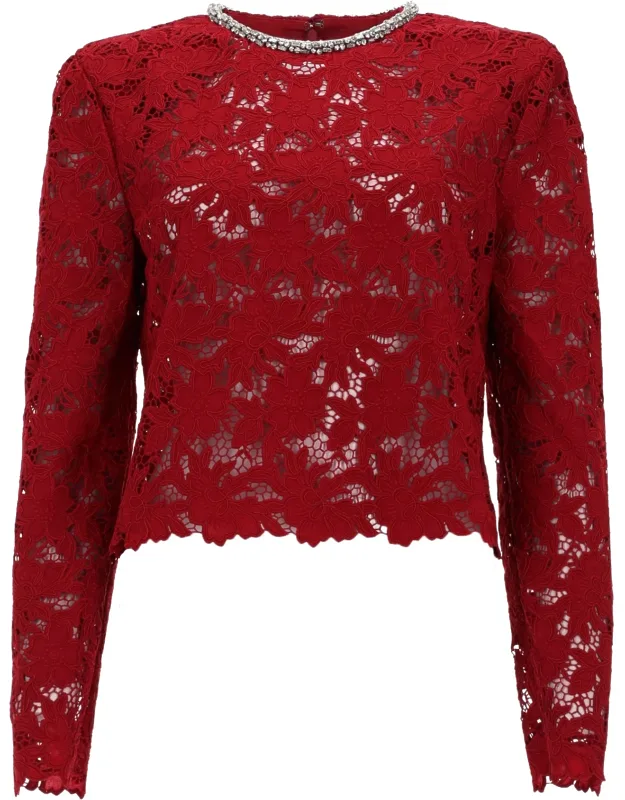 Lace Top With Crystals