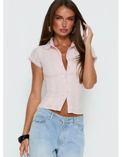 Lace Trim Short Sleeve Shirt