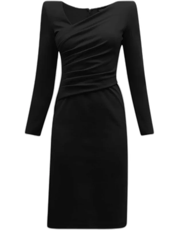 Crossover Ruched Jersey Dress