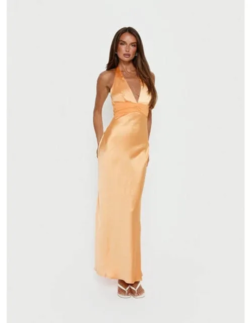 Halter Plunge Maxi Dress