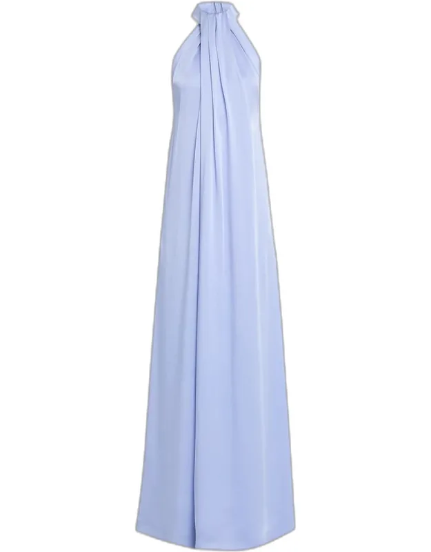 Draped Satin Halterneck Dress