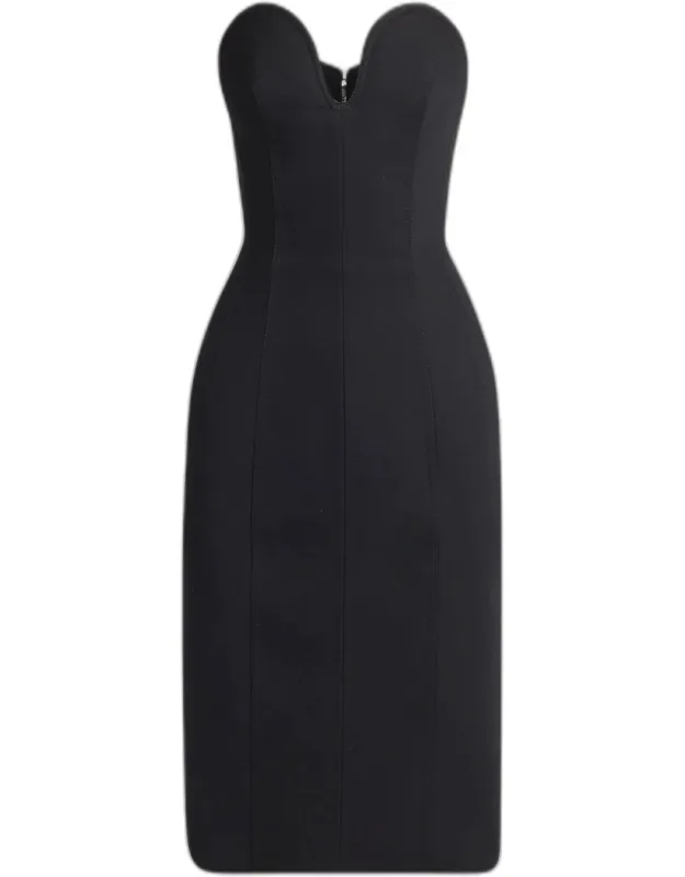 Strapless Compact Wool Dress