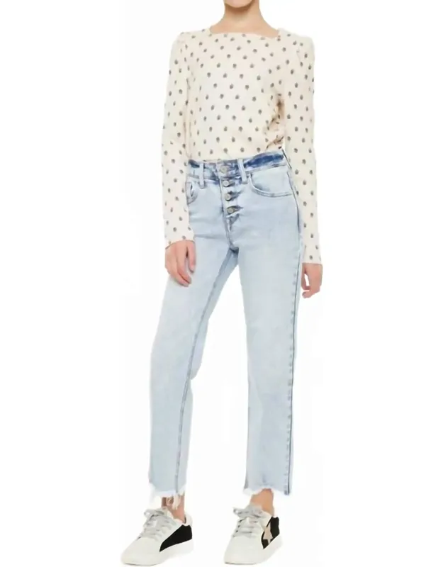 High Rise Cropped Straight Jeans