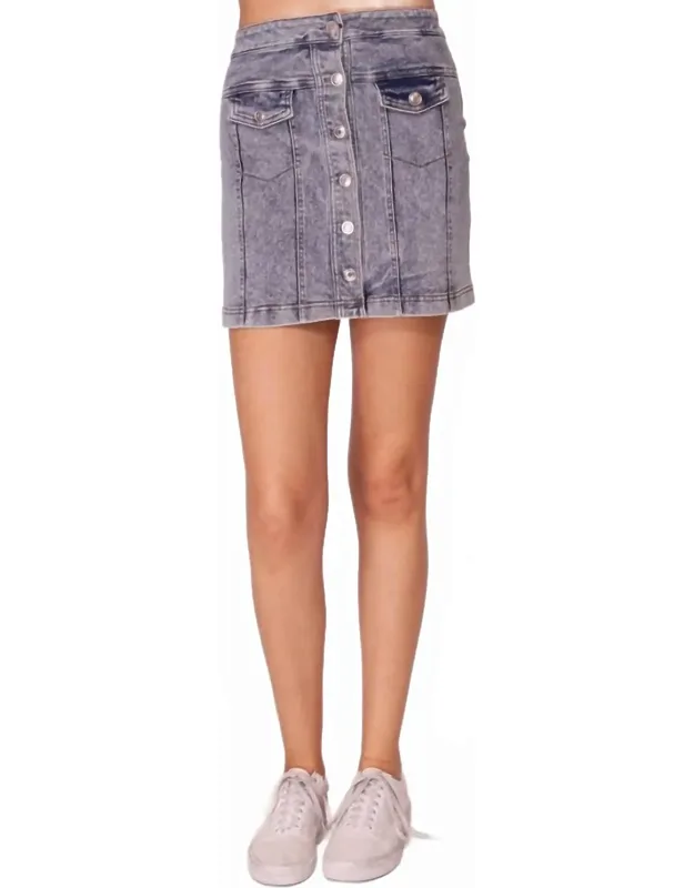 Button Down Mini Skirt