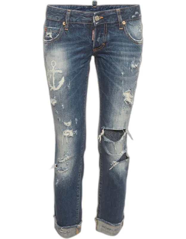 Distressed Denim Slim Fit Jeans