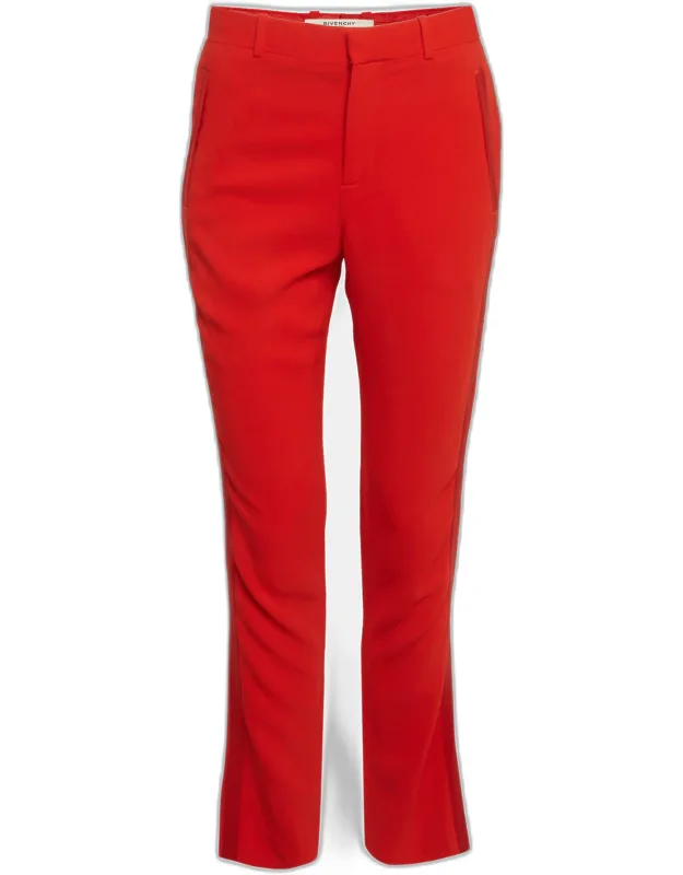 Satin Trim Crepe Trousers