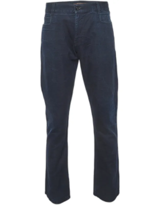 Dark Blue Denim Straight Fit Jeans
