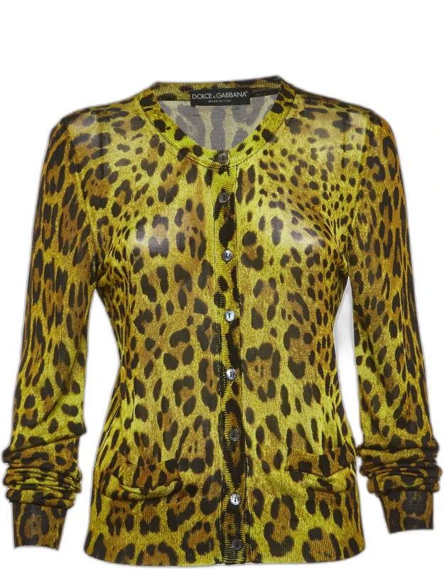 Leopard Print Buttoned Cardigan