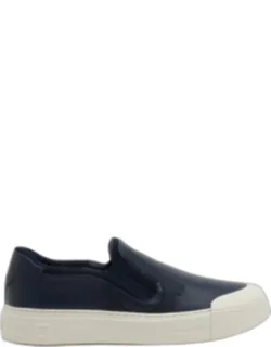 Gancini Slip-on Sneakers With Calf Leather Upper And Ultra-light Rubber Sole