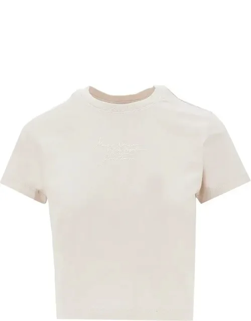 Poetic Script Print Cropped T-shirt