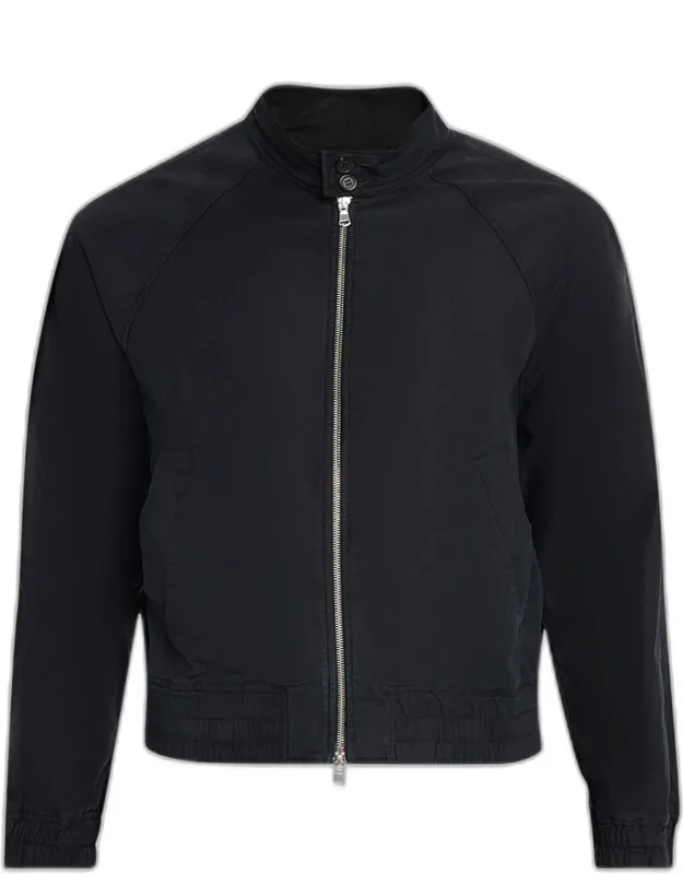 Faded Black Cotton Twill Jacket