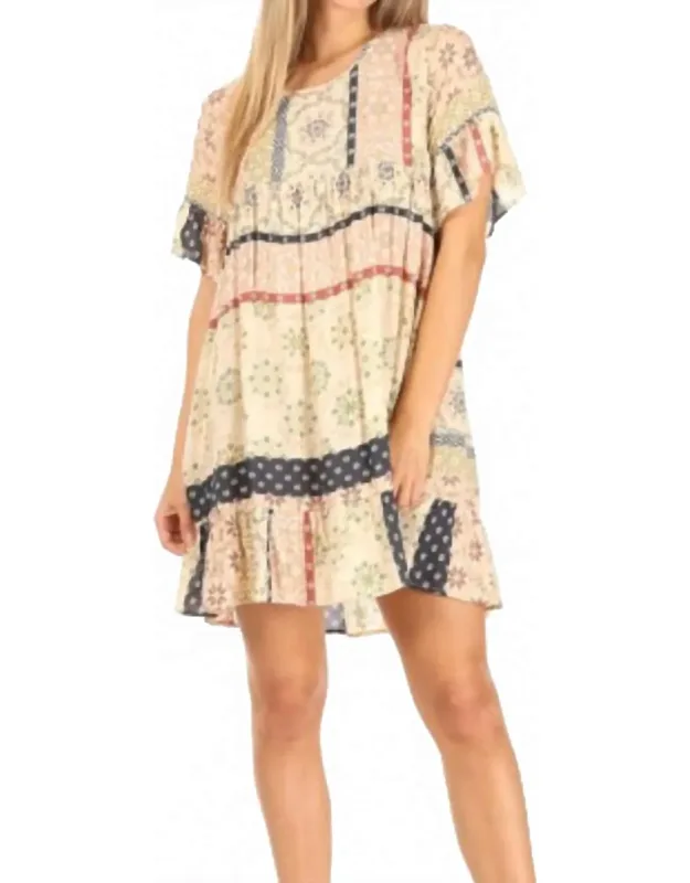 Boho Print Mini Dress
