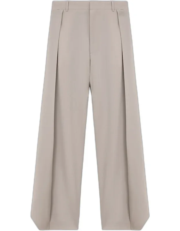 Pleated Wool Wide-leg Trousers