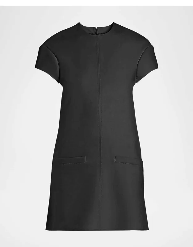 Wool-blend Cap-sleeve Mini Dress