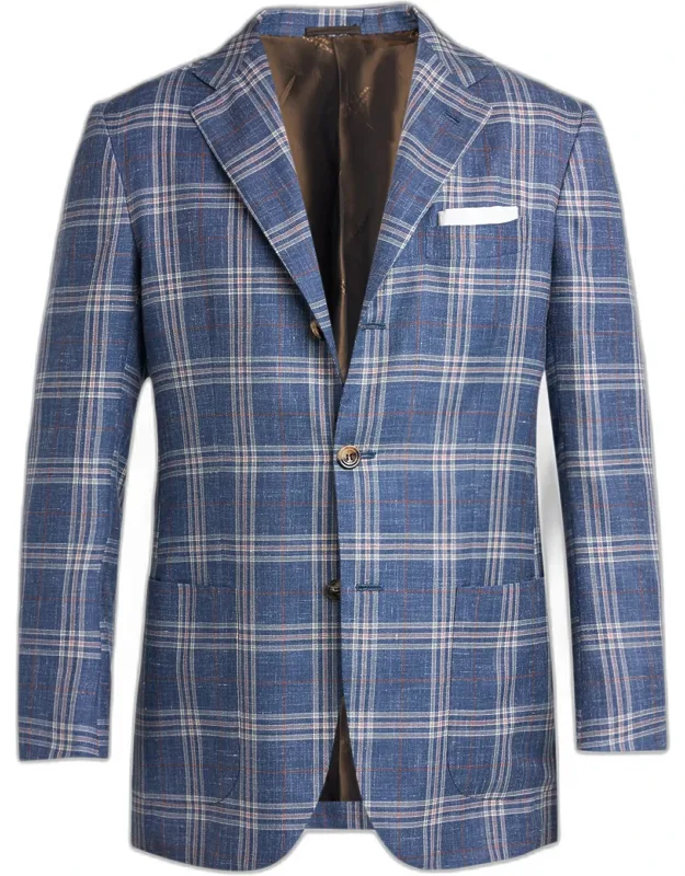 Wool, Silk, And Linen Glen Plaid Sport Coat