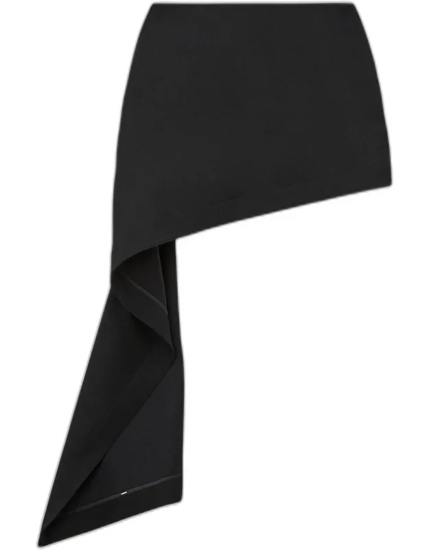 Asymmetric Drape Mini Skirt