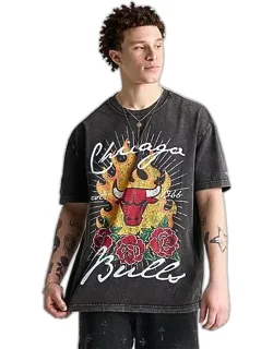 Chicago Bulls Nba Fire And Roses T-shirt