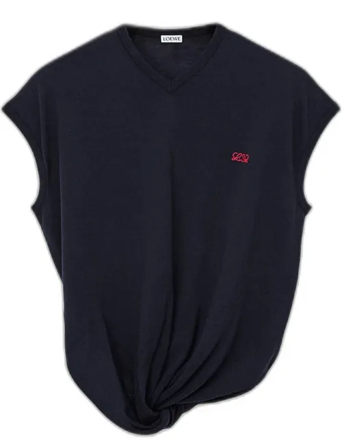Draped V-neck Sweater Vest